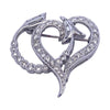 Vintage Platinum Diamond Heart and Arrow Pin Pendant