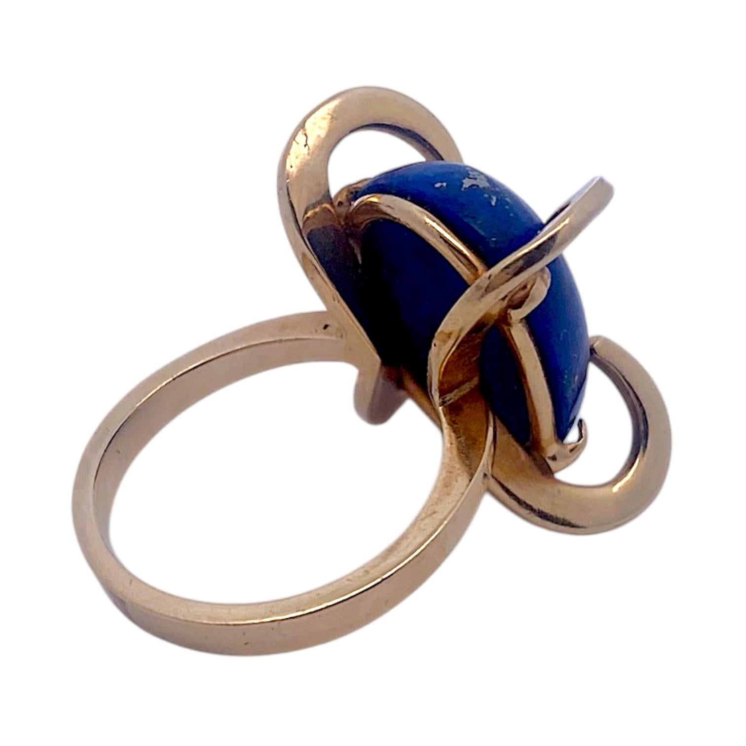 Vintage 14K Yellow Gold Lapis Lazuli Ring