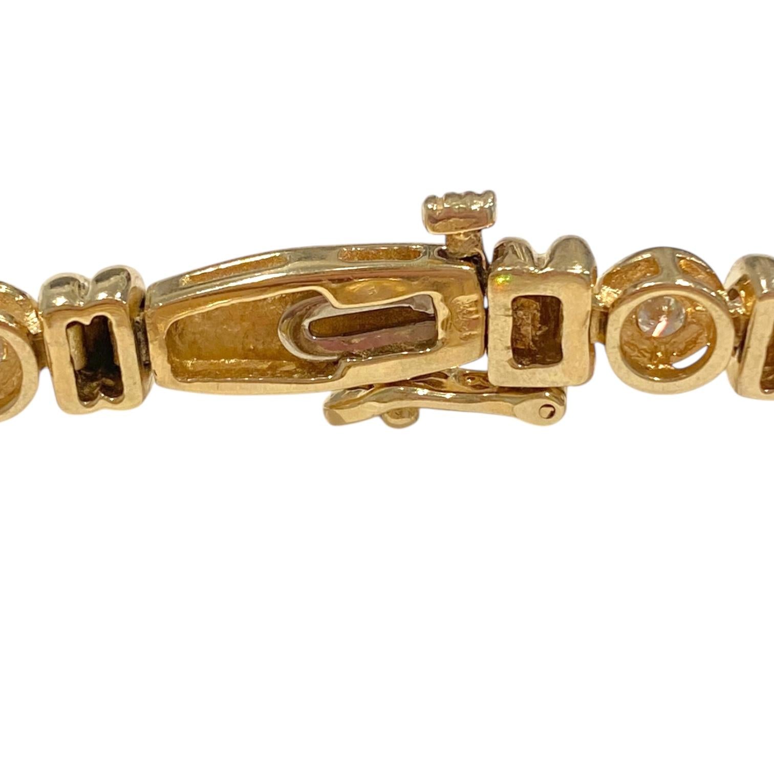 Vintage 14K Yellow Gold Diamond Bracelet