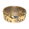 Vintage 18K Gold Elephant Band with Diamonds Size 12