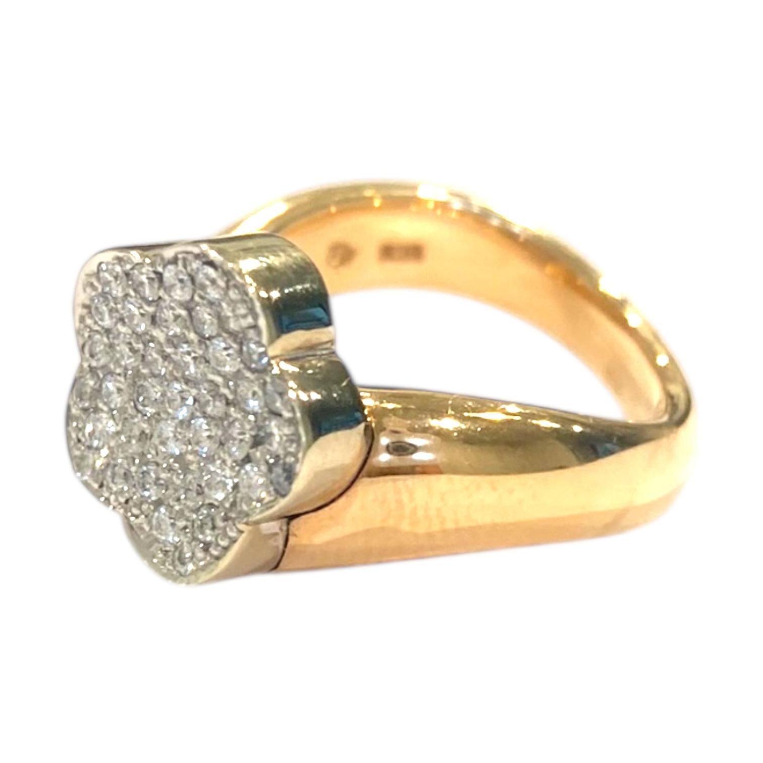 Ponte Veccio 18K Pave Diamond Flower Ring