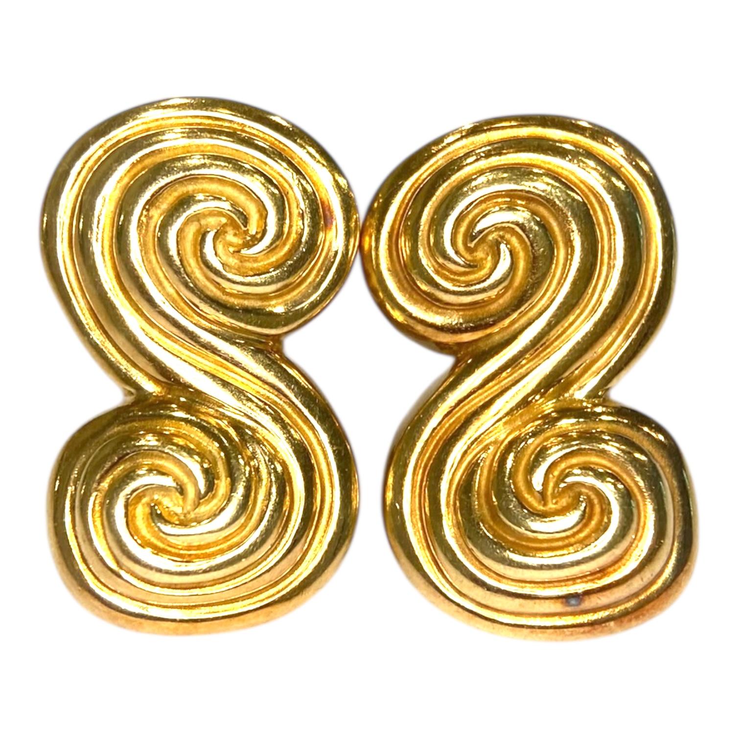 Vintage Tiffany & Co. Spiro 1993 Swirl Earrings