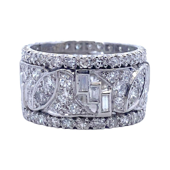 Vintage Platinum Diamond Eternity Band