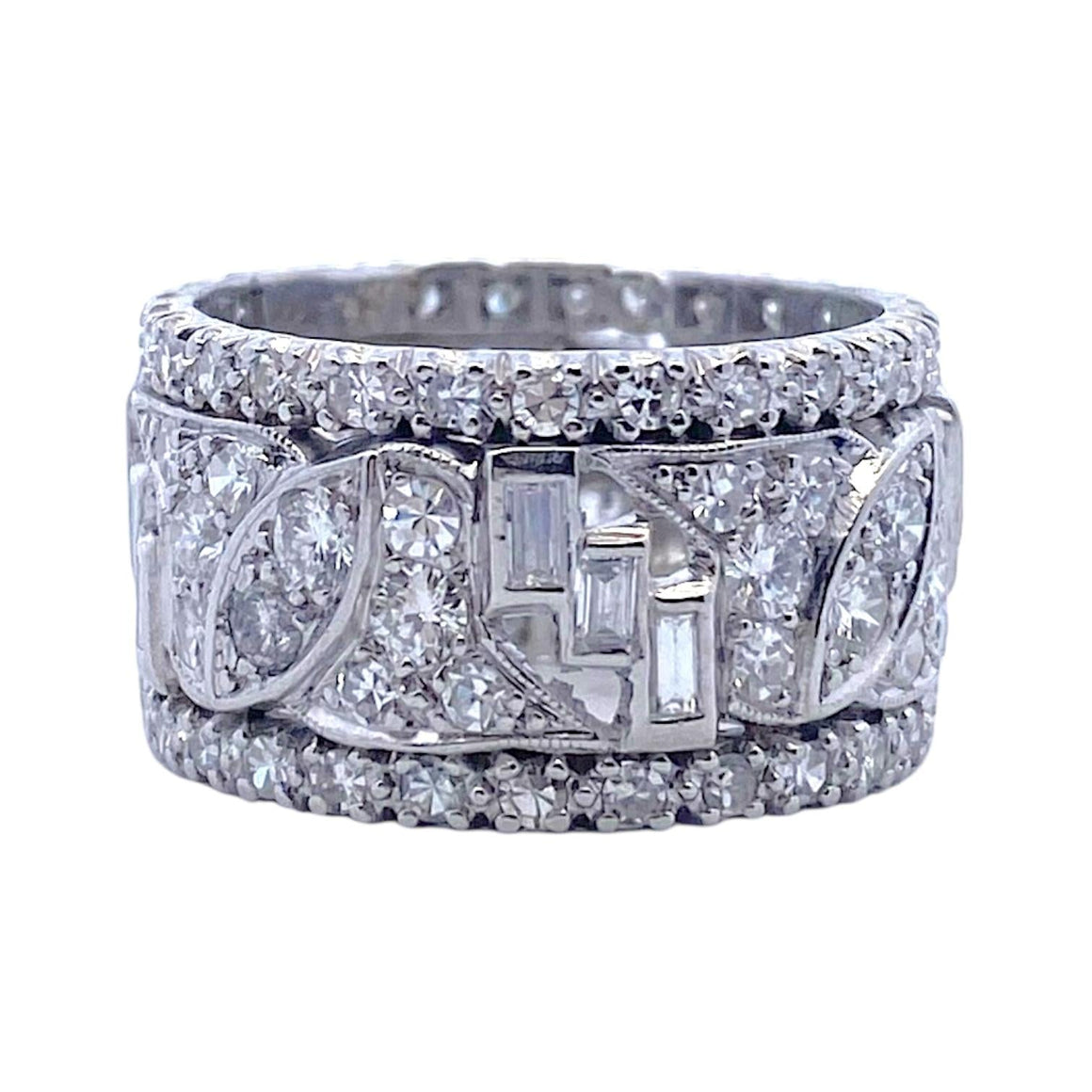 Vintage Platinum Diamond Eternity Band