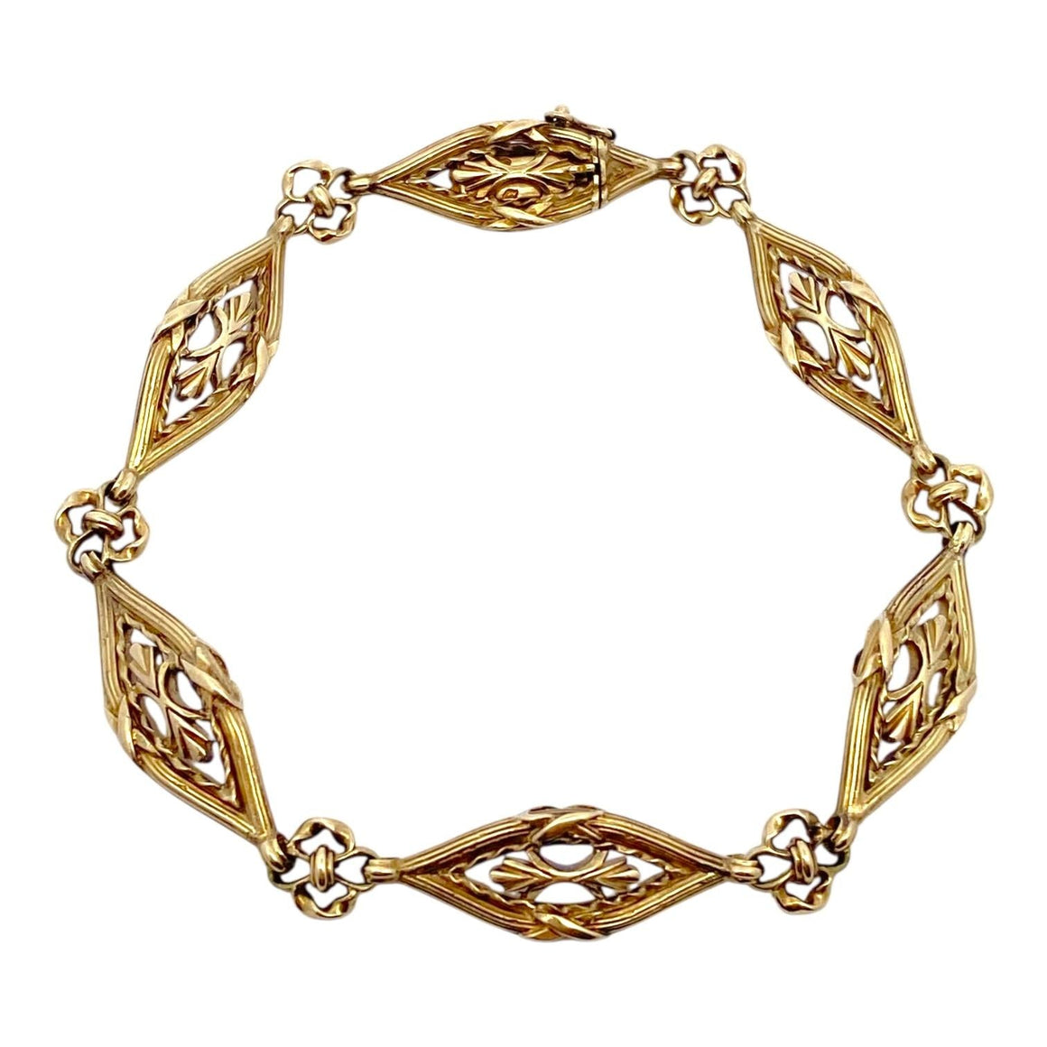 Antique French Art Noouveau 18K Yellow Gold Bracelet