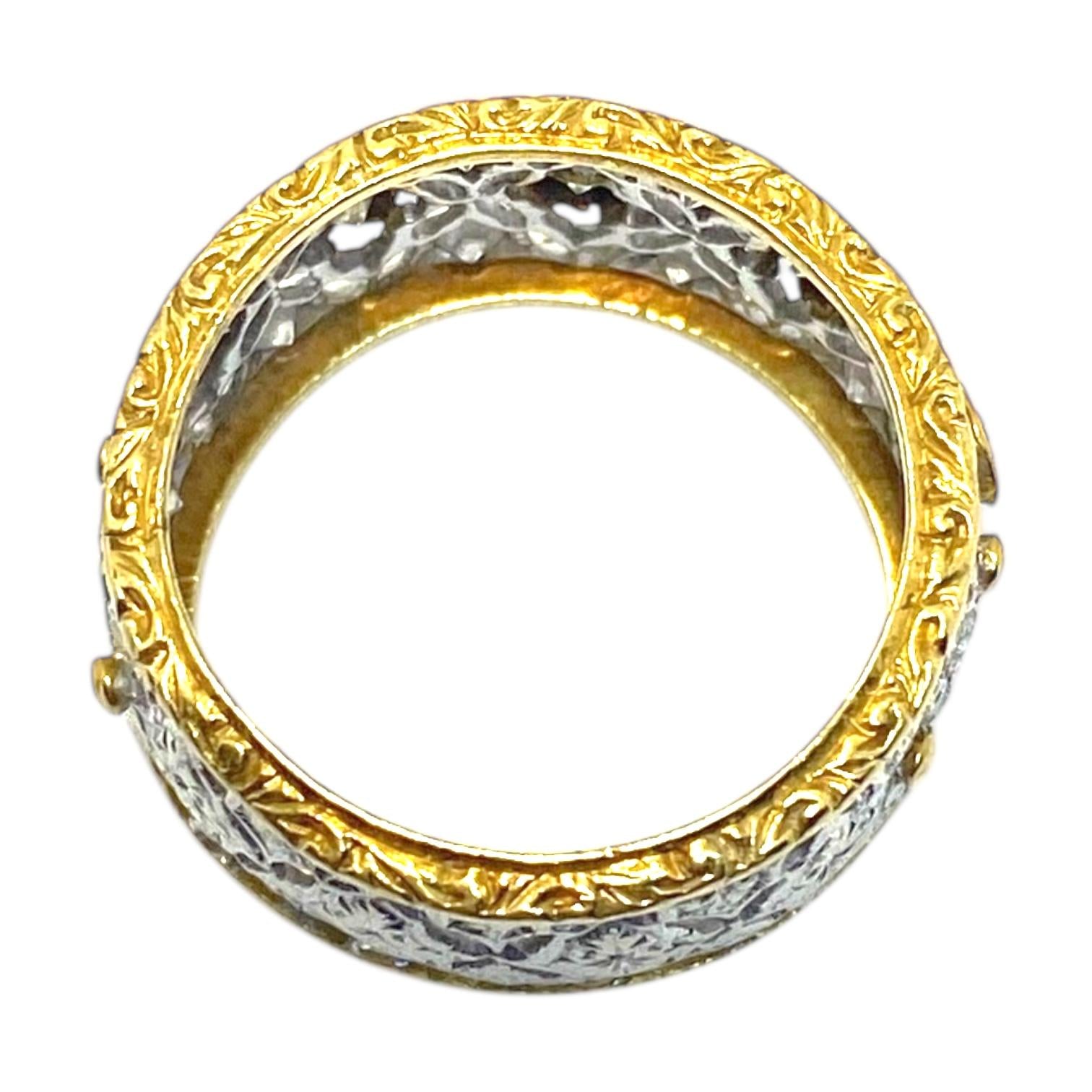 Vintage 18K Lace Design Diamond Band Ring