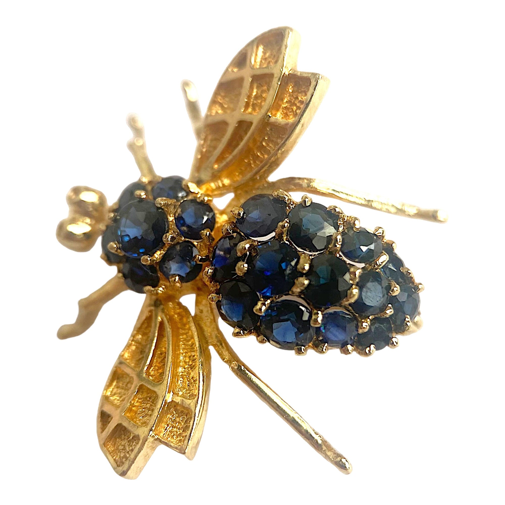 Vintage 14K Sapphire Bee Pin Pendant