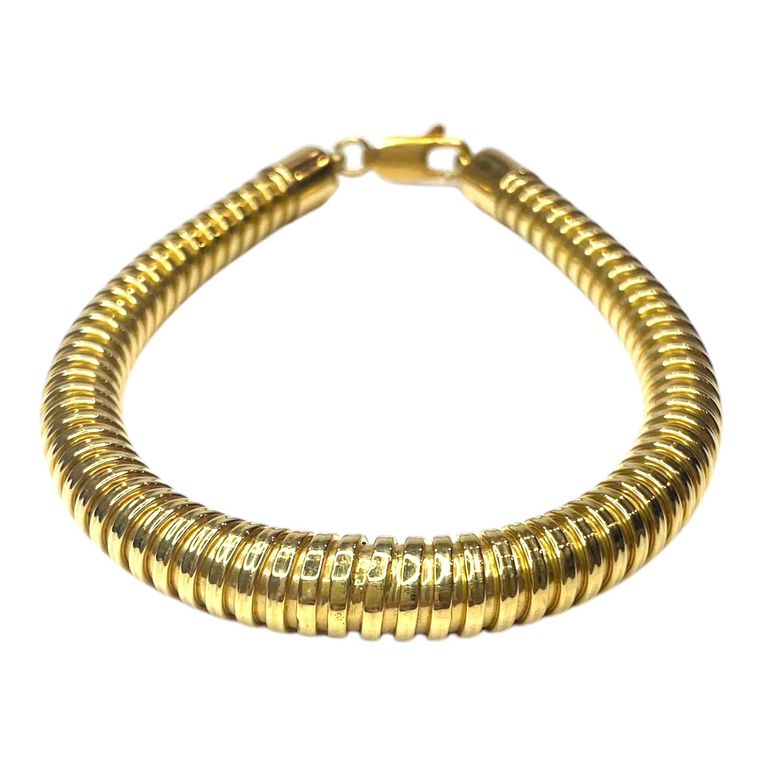Vintage 18K Yellow Gold Tubogas Bracelet