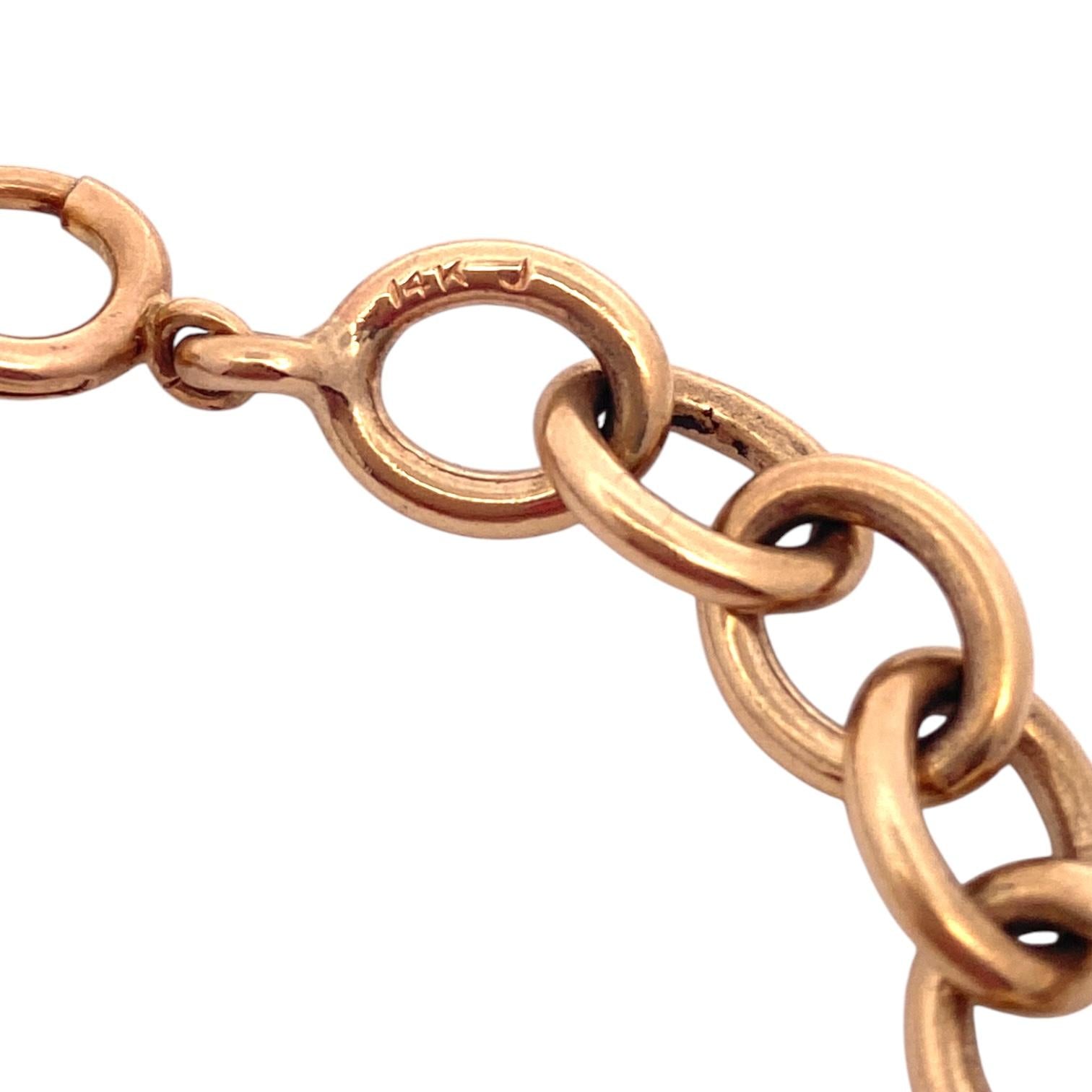 Vintage 14K Gold Rolo Links Bracelet