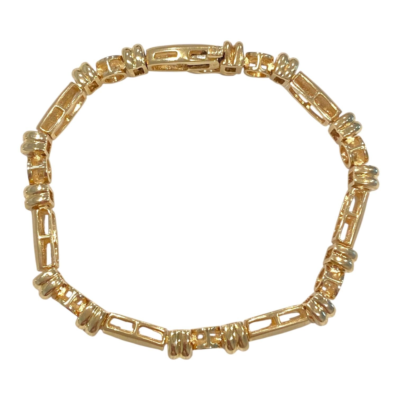 Vintage 14K Yellow Gold Diamond Bracelet