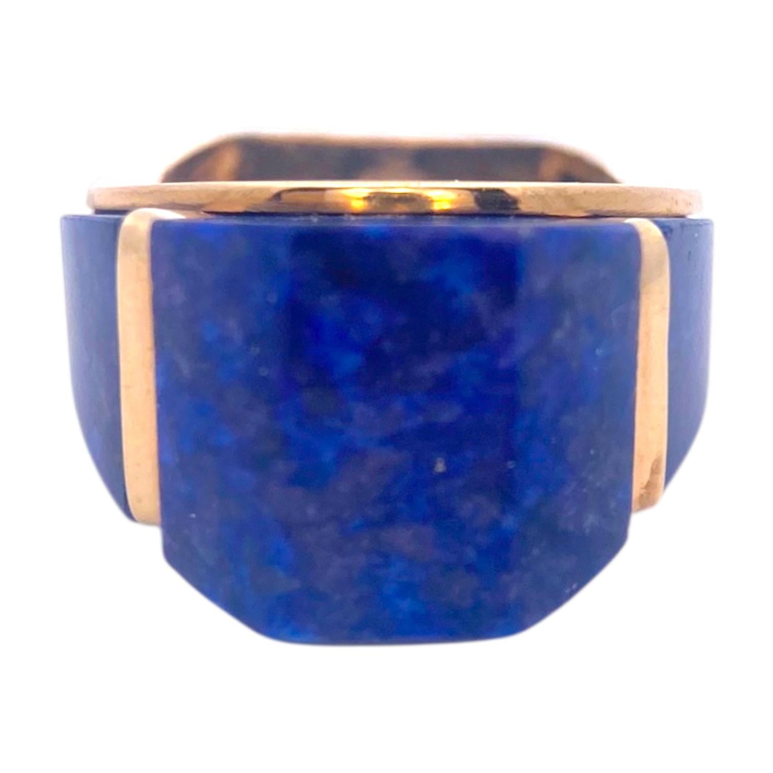Mid-Century Design 14K Lapis Lazuli Ring