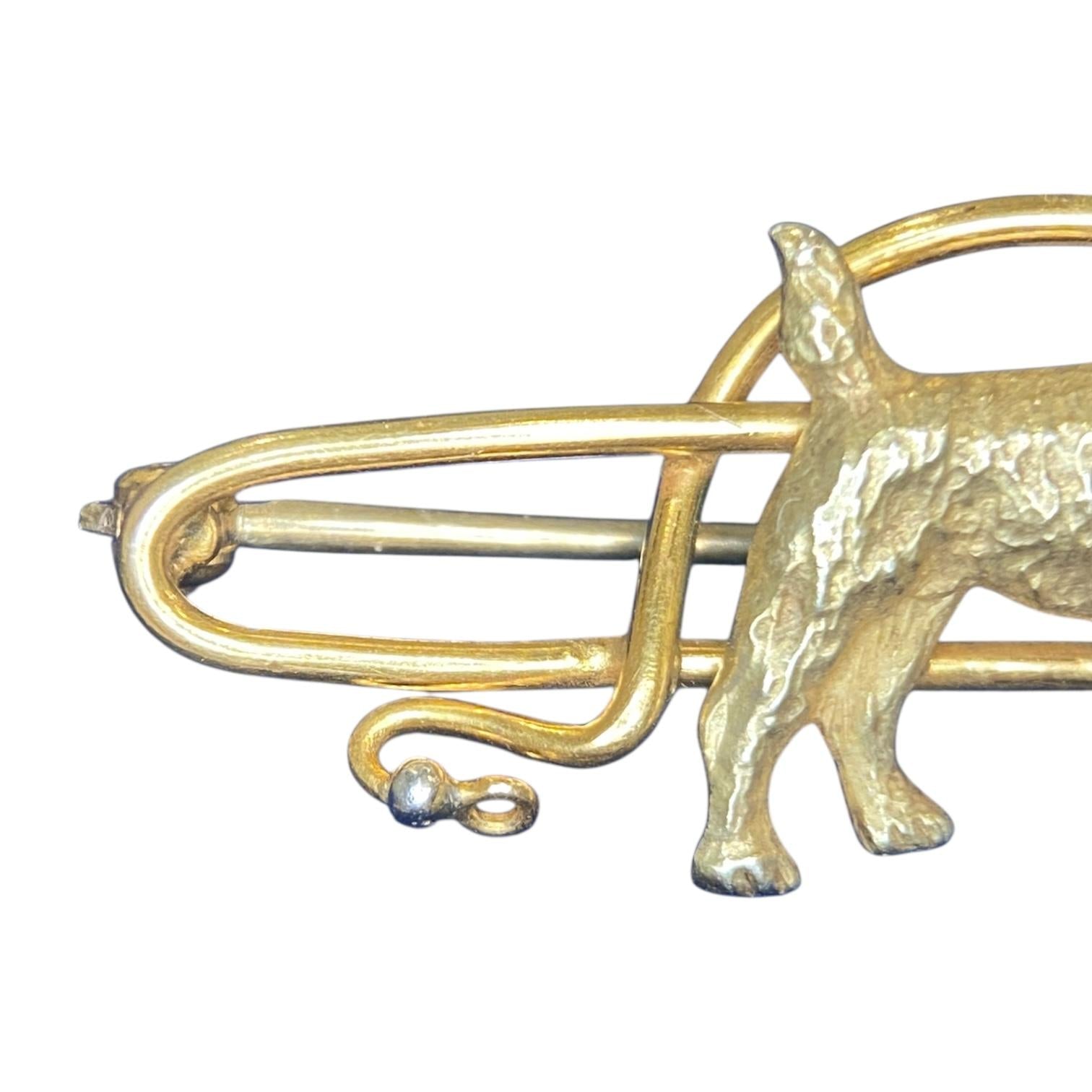 Vintage 14K Terrier with Leash Dog Pin