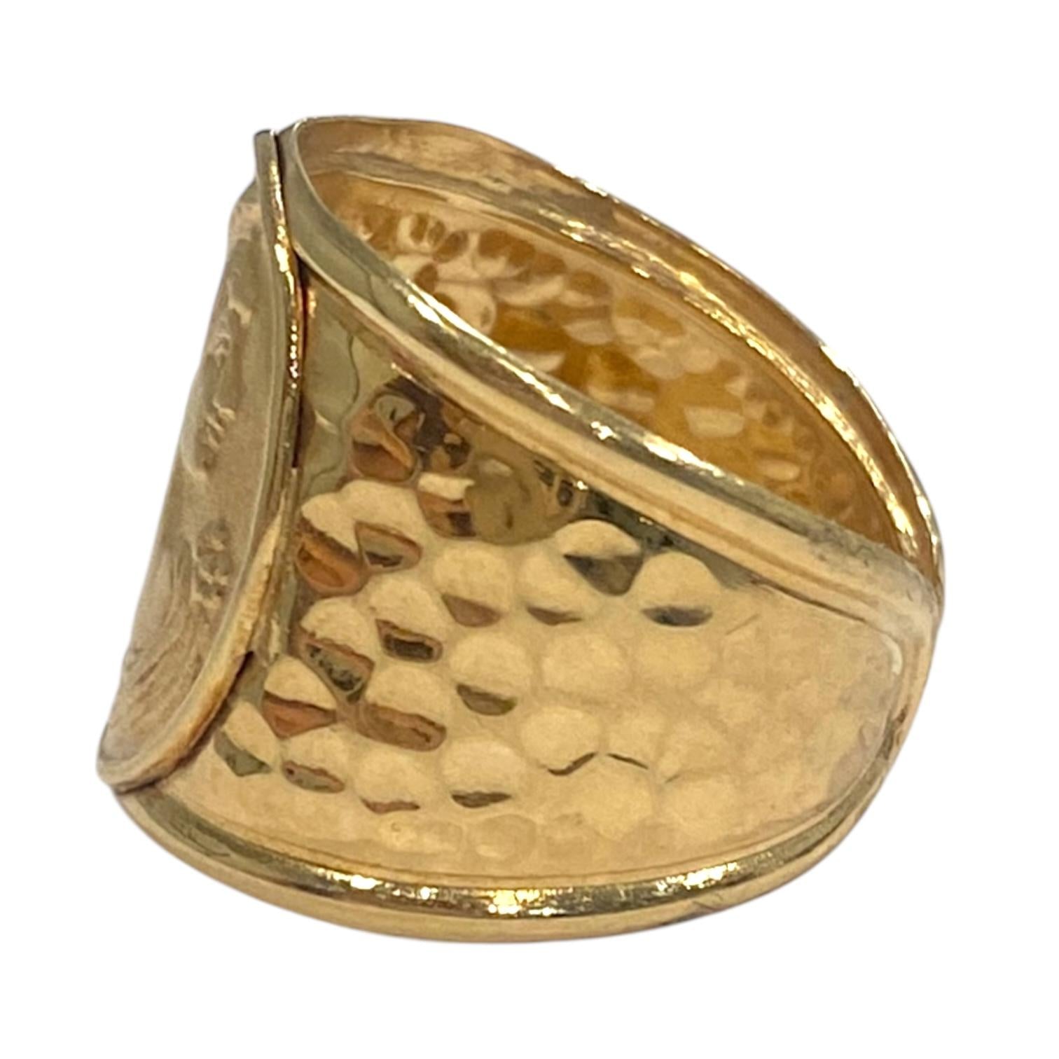 Vintage 14K Yellow Gold Cigar Band Ring