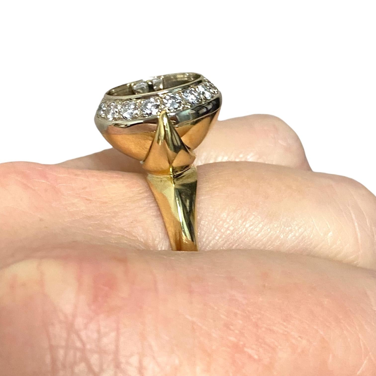 Vintage Angel Castelo 18K Onyx Diamond Spinner Ring