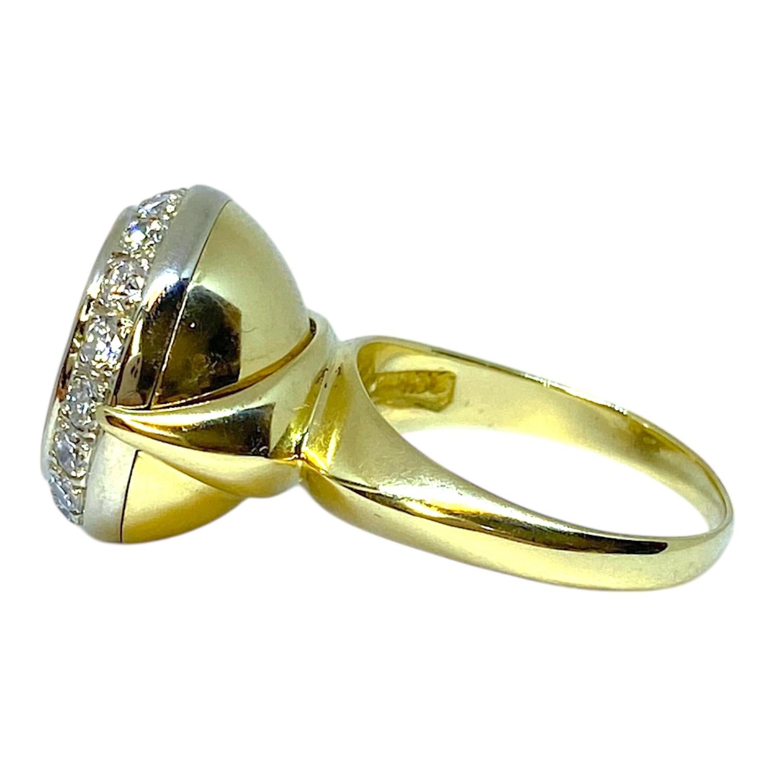 Vintage Angel Castelo 18K Onyx Diamond Spinner Ring