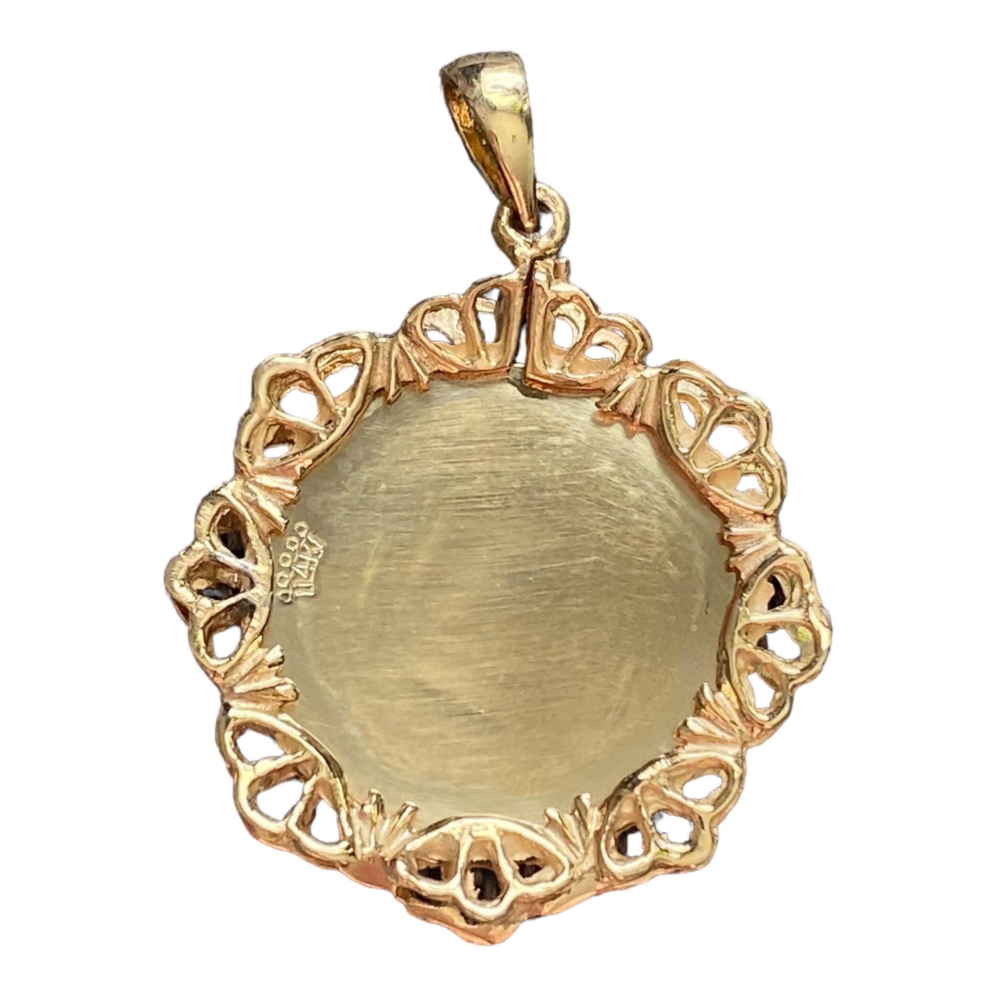 Vintage 14K Gold Zodiac Virgo Medallion Pendant