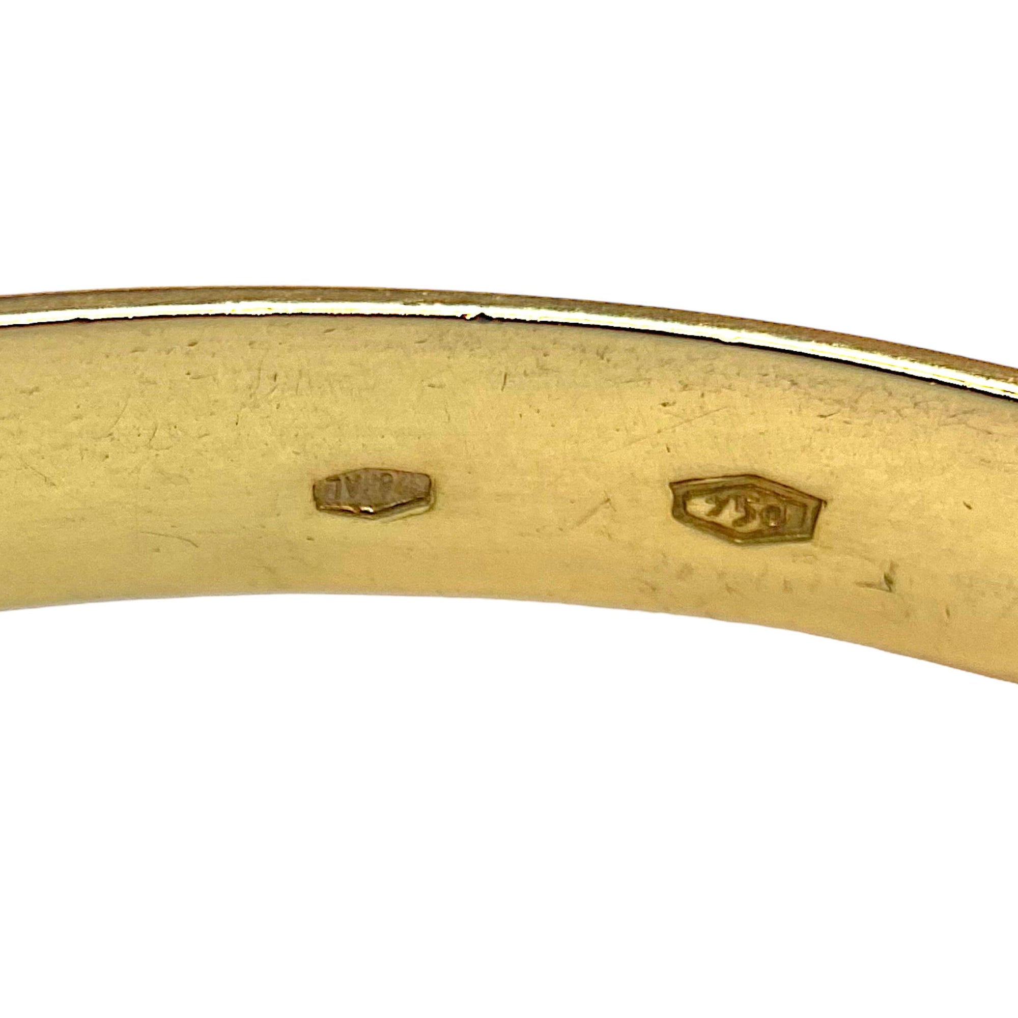 Vintage 18K Gold Italian Diamond Bangle Bracelet