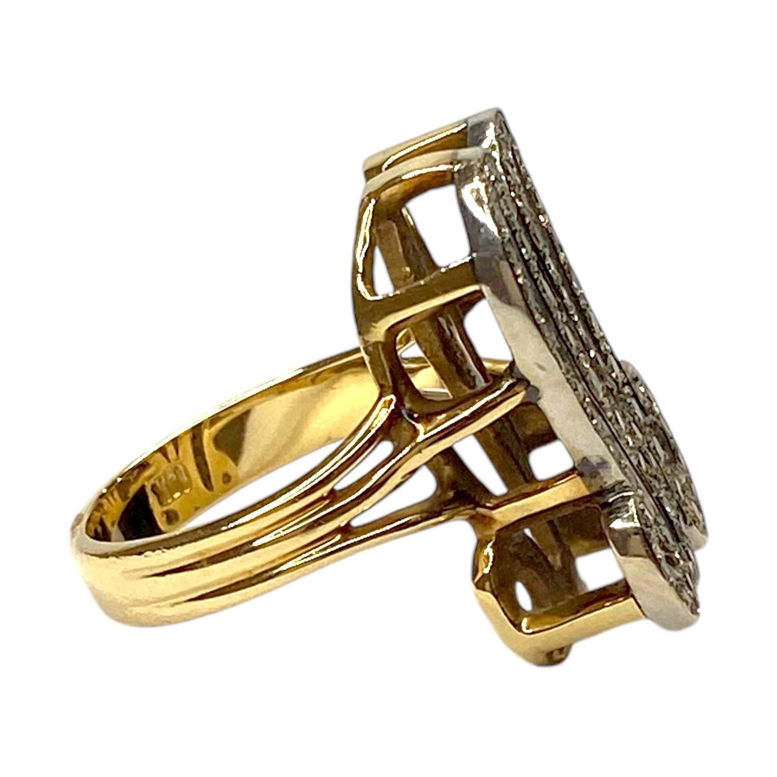 Vintage 14K Gold Diamond Initial M Ring