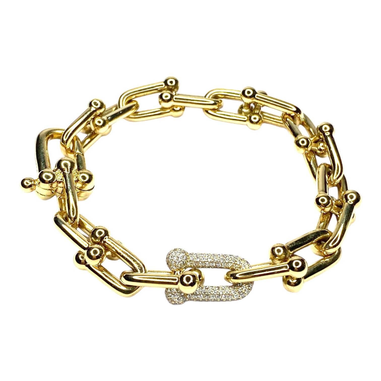 Tiffany 18K Yellow Gold Diamond HardWear Large Links