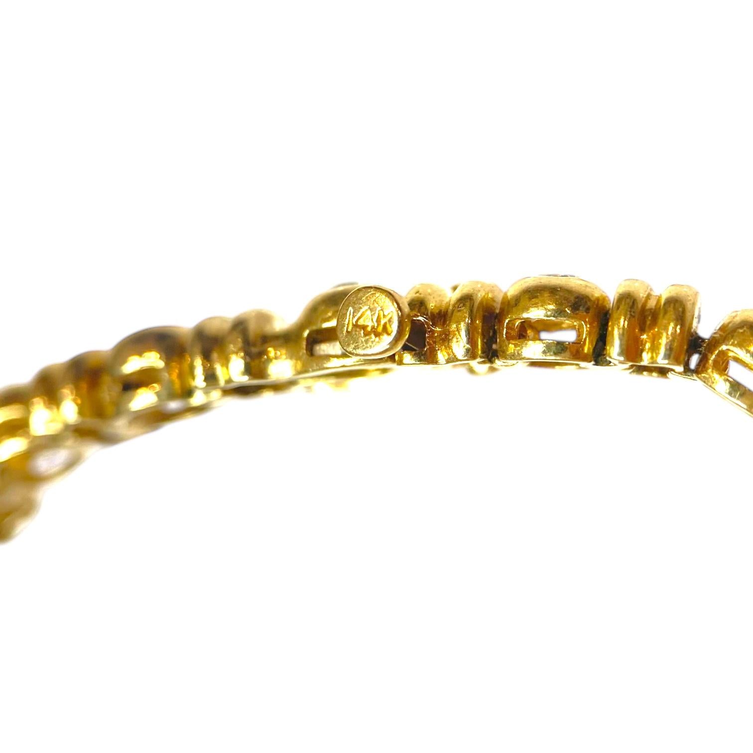 Vintage 14K Gold Diamond Bubbles Bracelet