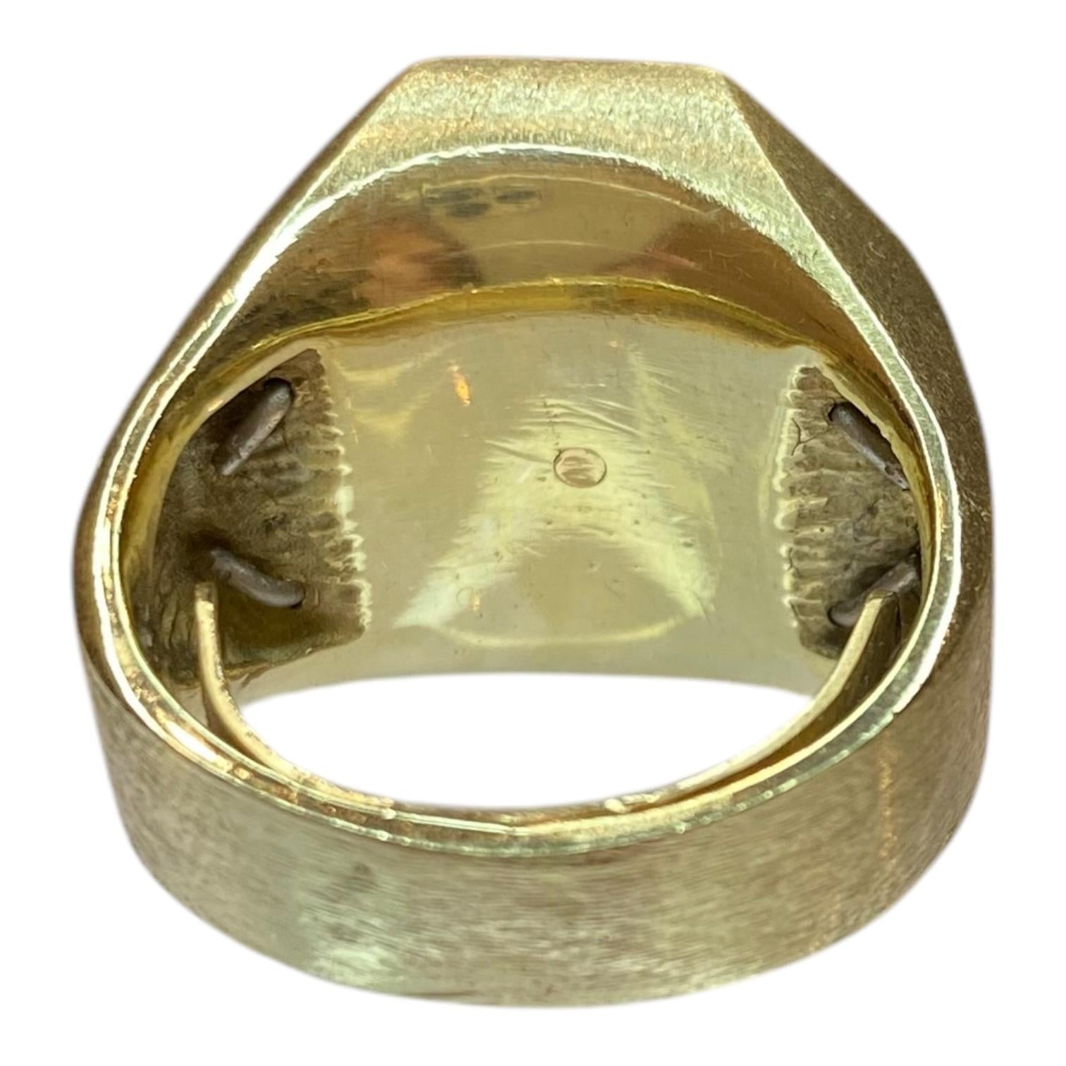 Vintage 14K Floating Diamond & Onyx Ring