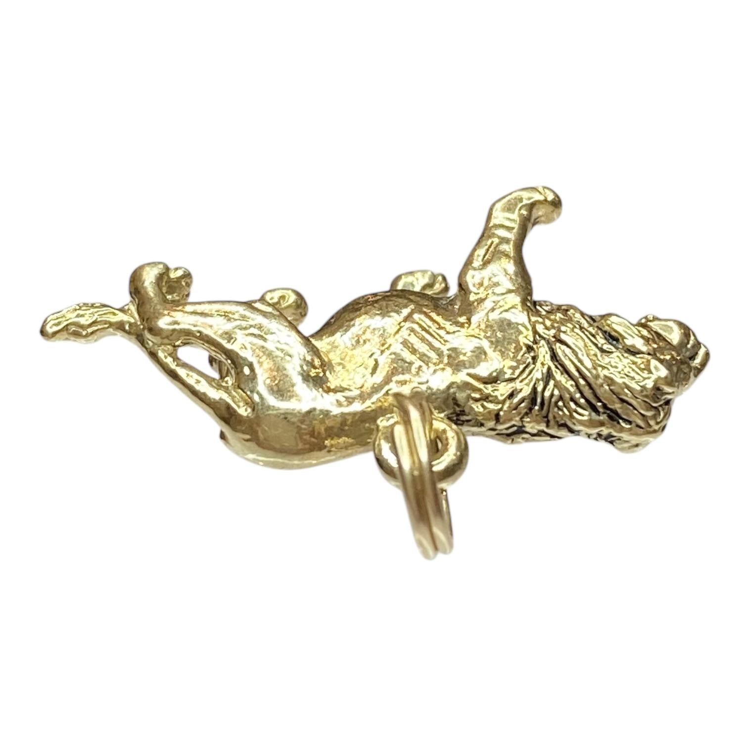 Vintage 14K Gold Lion Charm Pendant