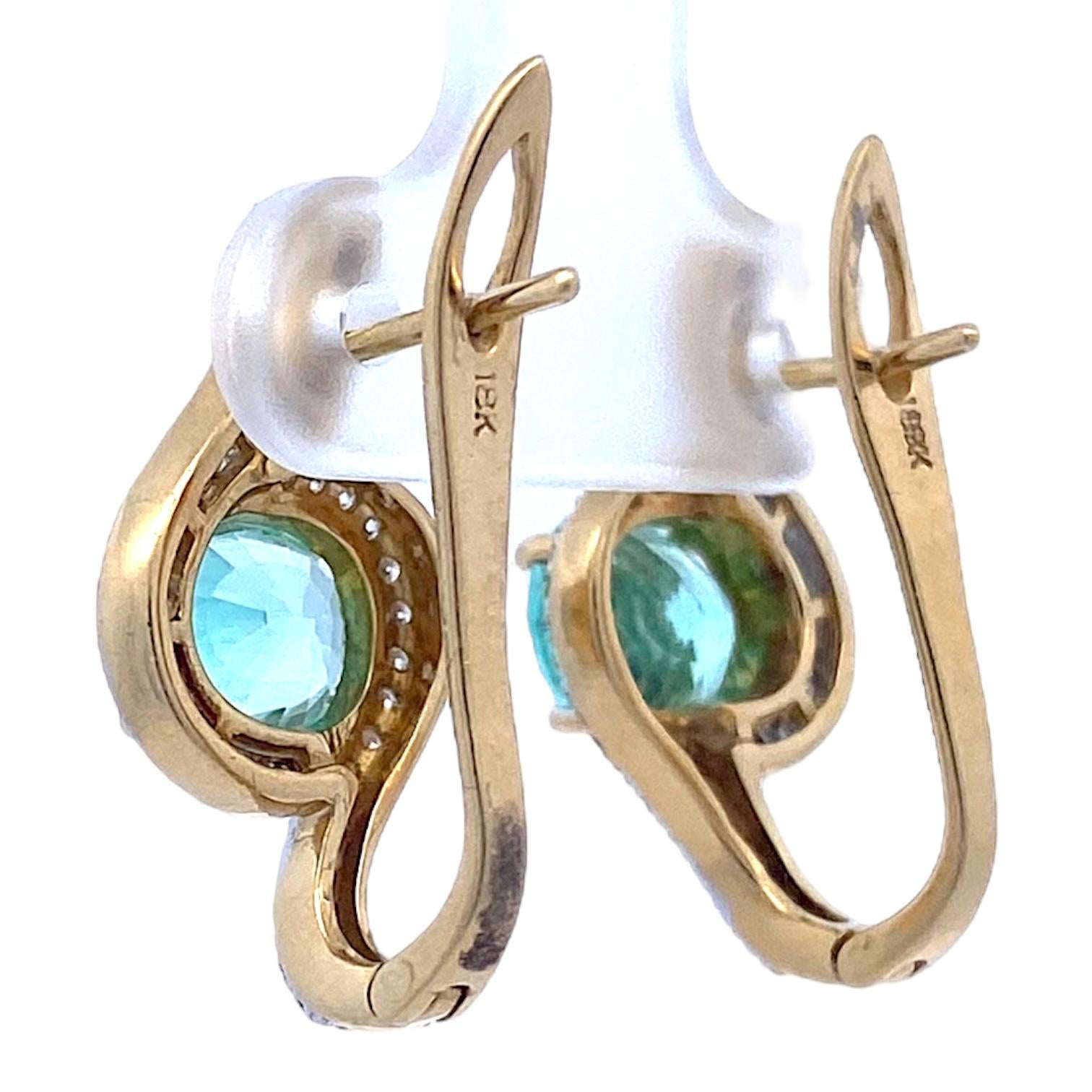 GIA Certified Paraiba Tourmaline & Diamond 18K Earrings