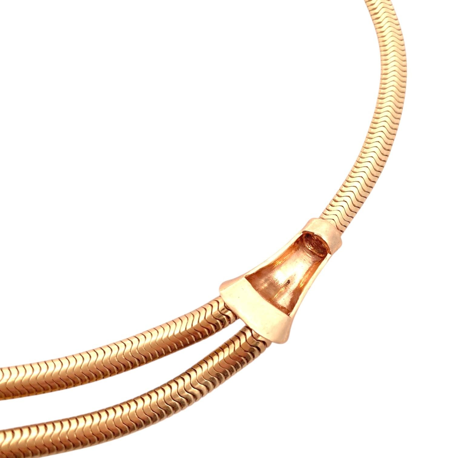 Retro 14K Festoon Snake Chain Necklace