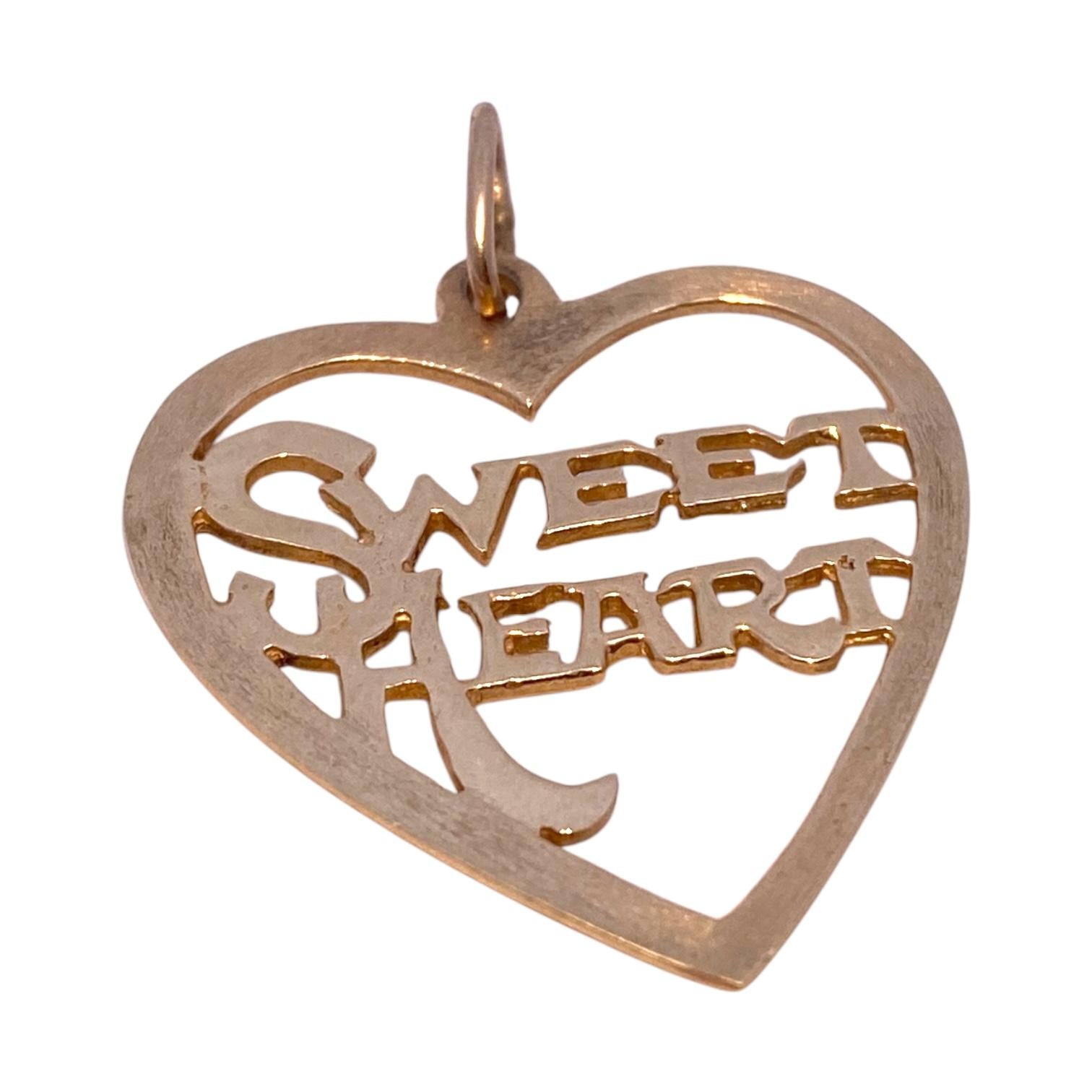 Vintage 14K Sweet Heart Charm Pendant