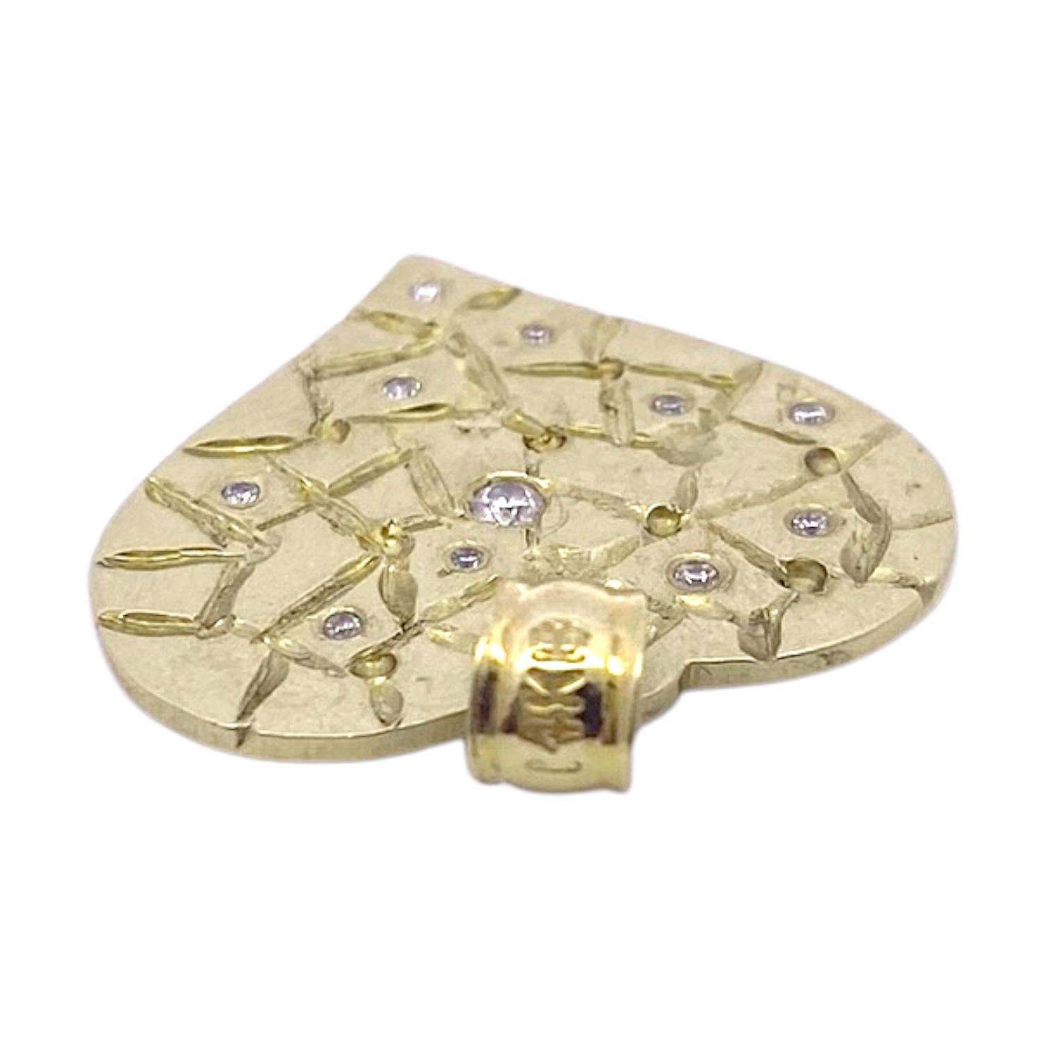 Vintage 14K Gold Diamond Heart Pendant