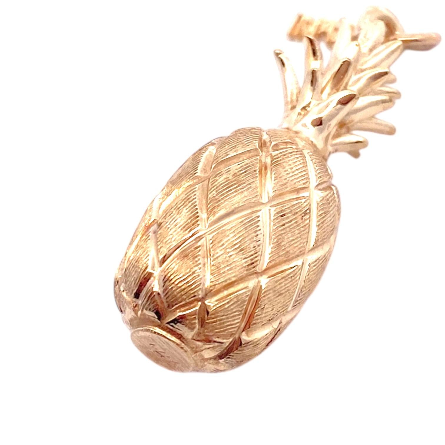 Vintage 14K Gold Hawaii Pineapple Charm Pendant