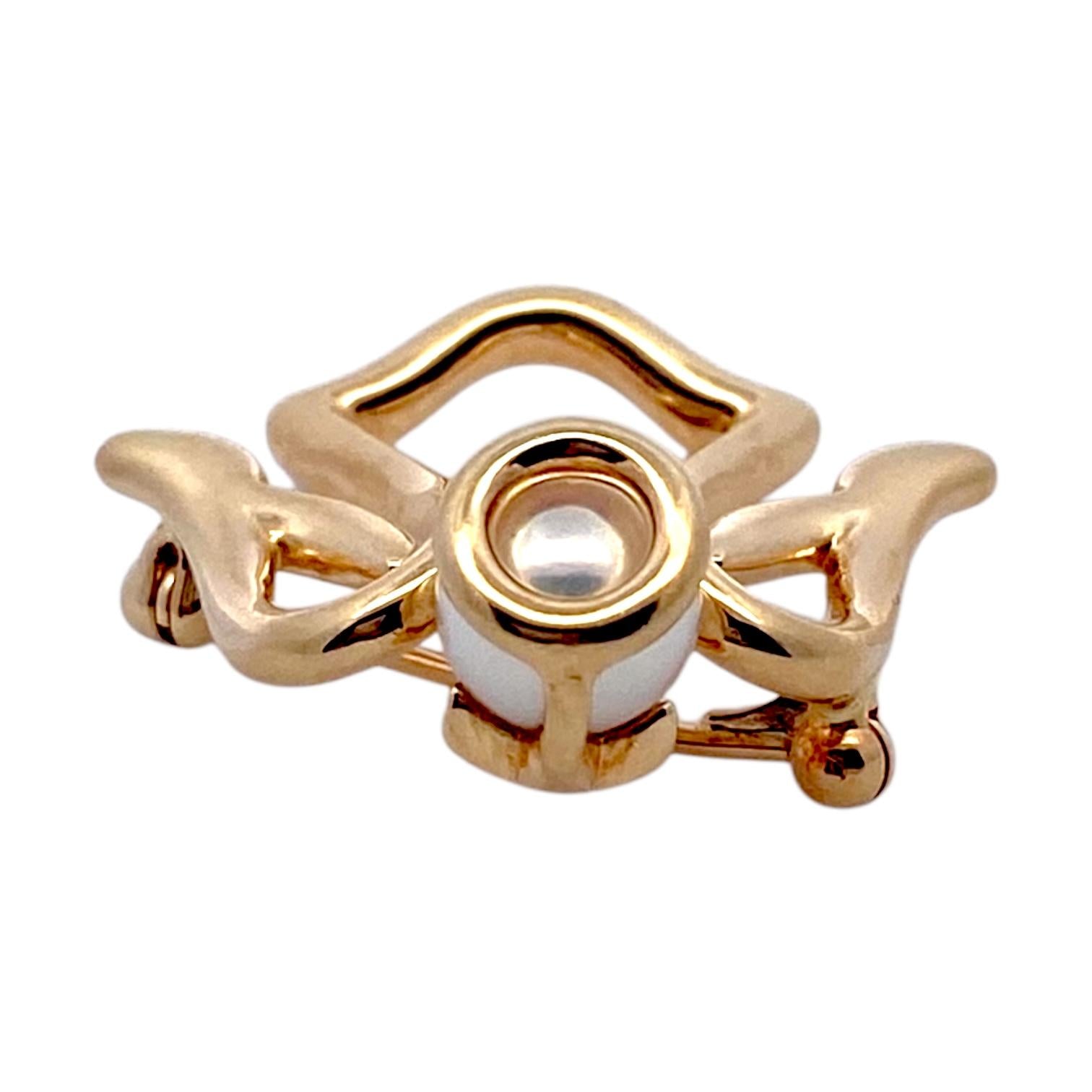 Mikimoto 18K Gold Akoya Pearl and Diamond Angel Pin Brooch