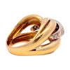 Vintage 18K Two Tone Diamond Cocktail Ring