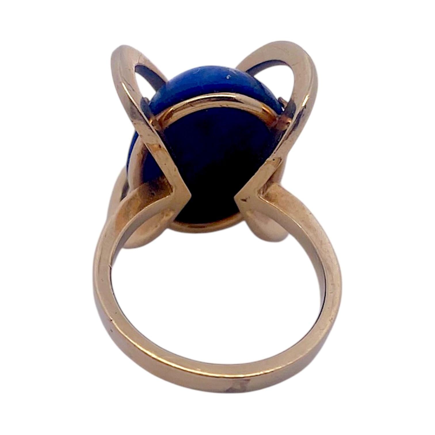 Vintage 14K Yellow Gold Lapis Lazuli Ring