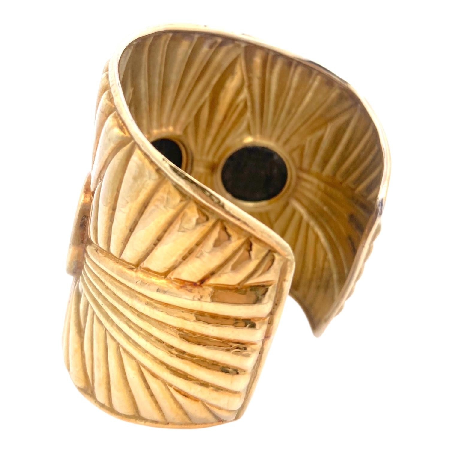 Large 18K Gold Roman Coins Cuff Bracelet