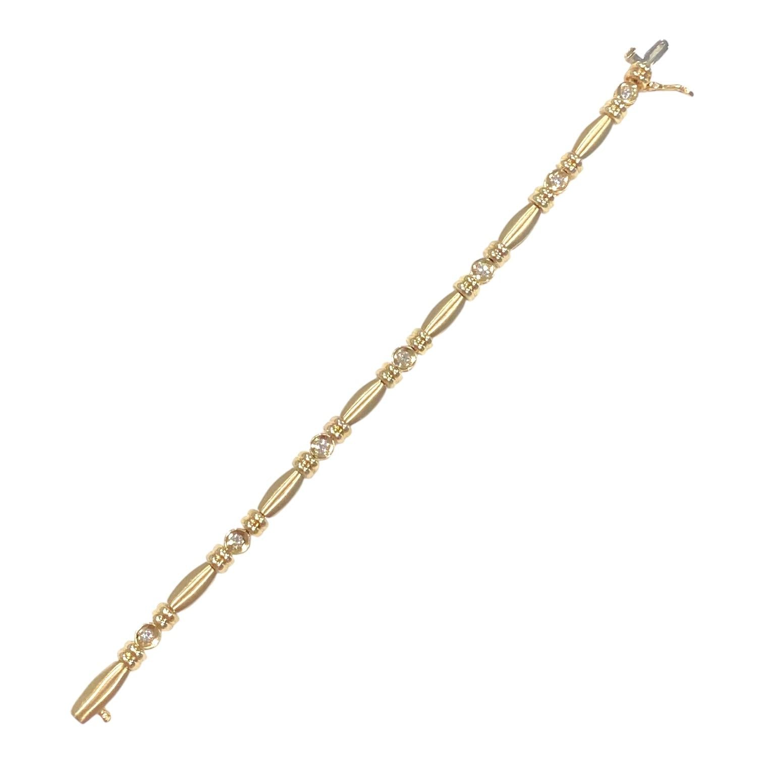 Vintage 14K Yellow Gold Diamond Bracelet