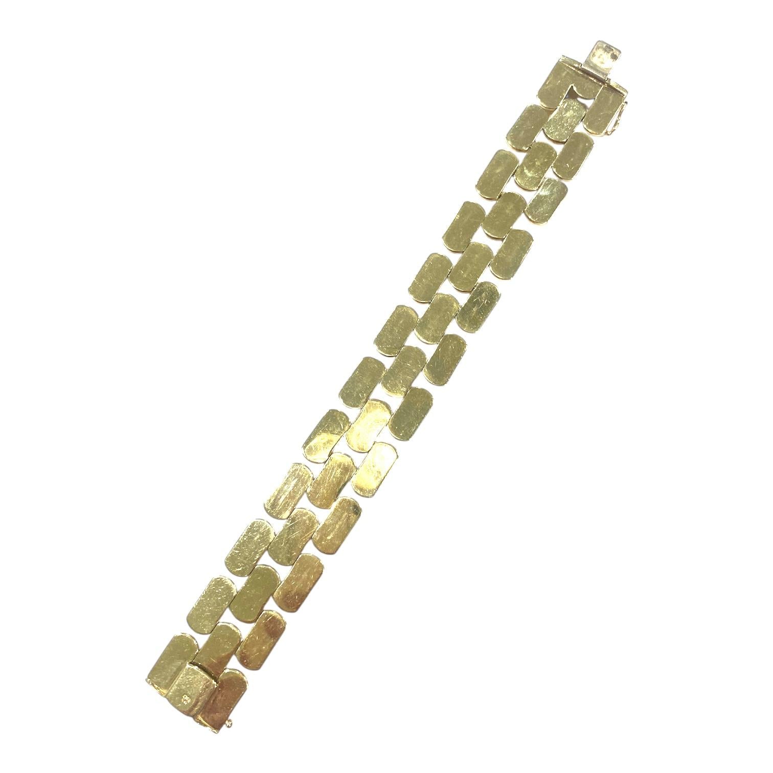 Vintage 14K Yellow Gold Wide Links Bracelet