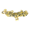 Vintage 14K Yellow Gold Black Enamel Tiger Pendant