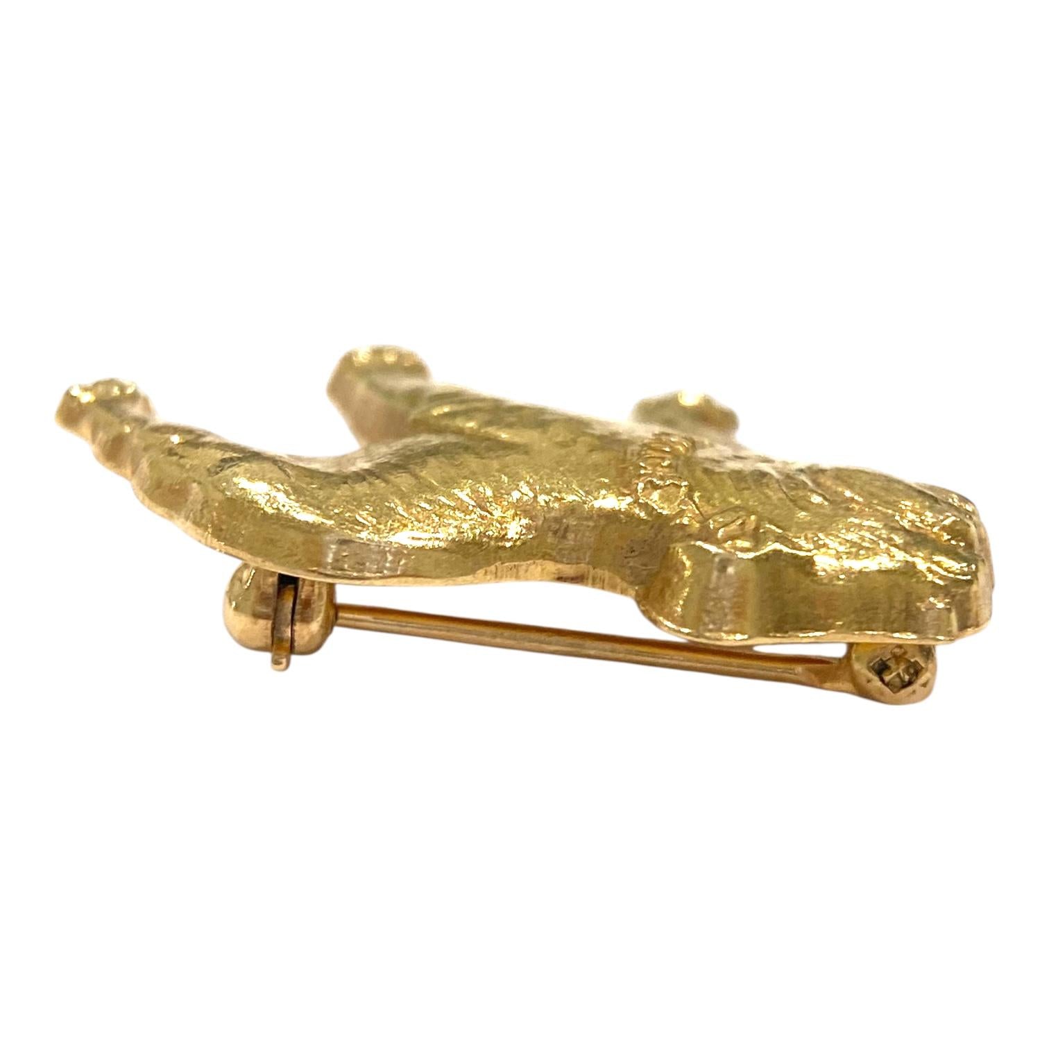 Vintage 14K Yellow Gold Bulldog Brooch