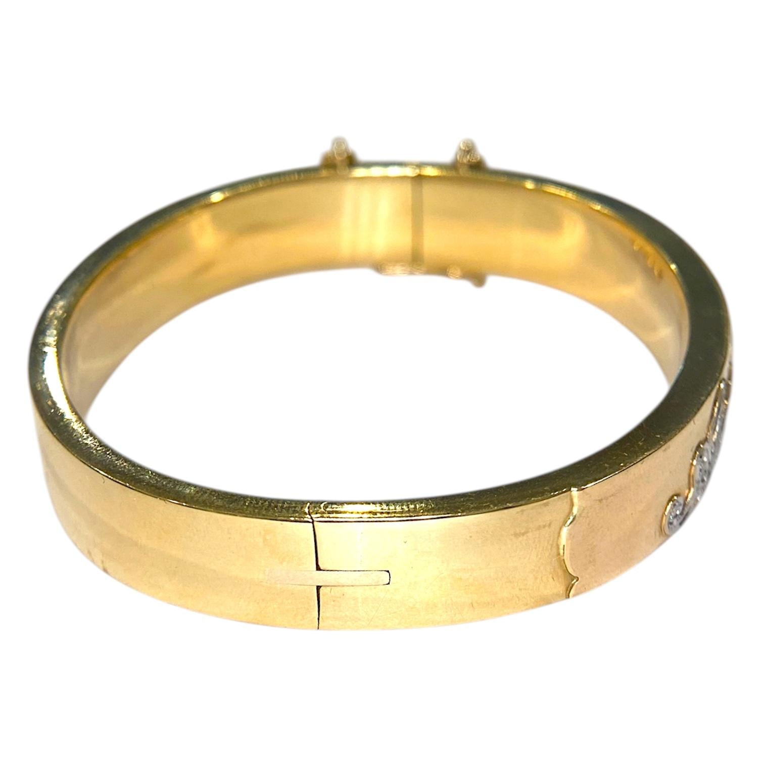 Vintage 18K Yellow "Amparo" Diamond Bangle Bracelet