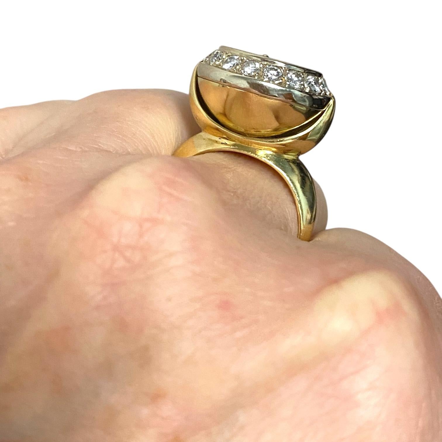 Vintage Angel Castelo 18K Onyx Diamond Spinner Ring