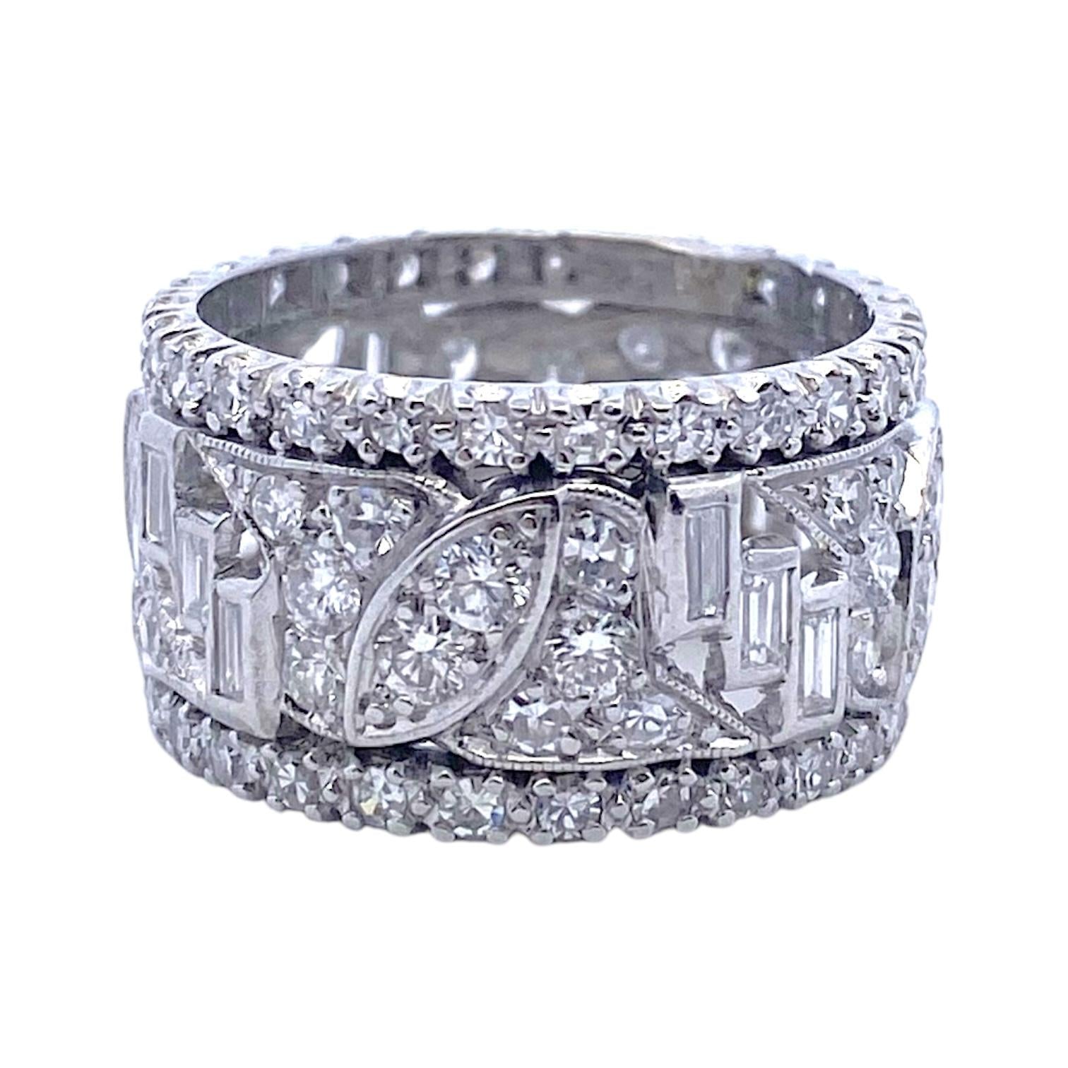 Vintage Platinum Diamond Eternity Band