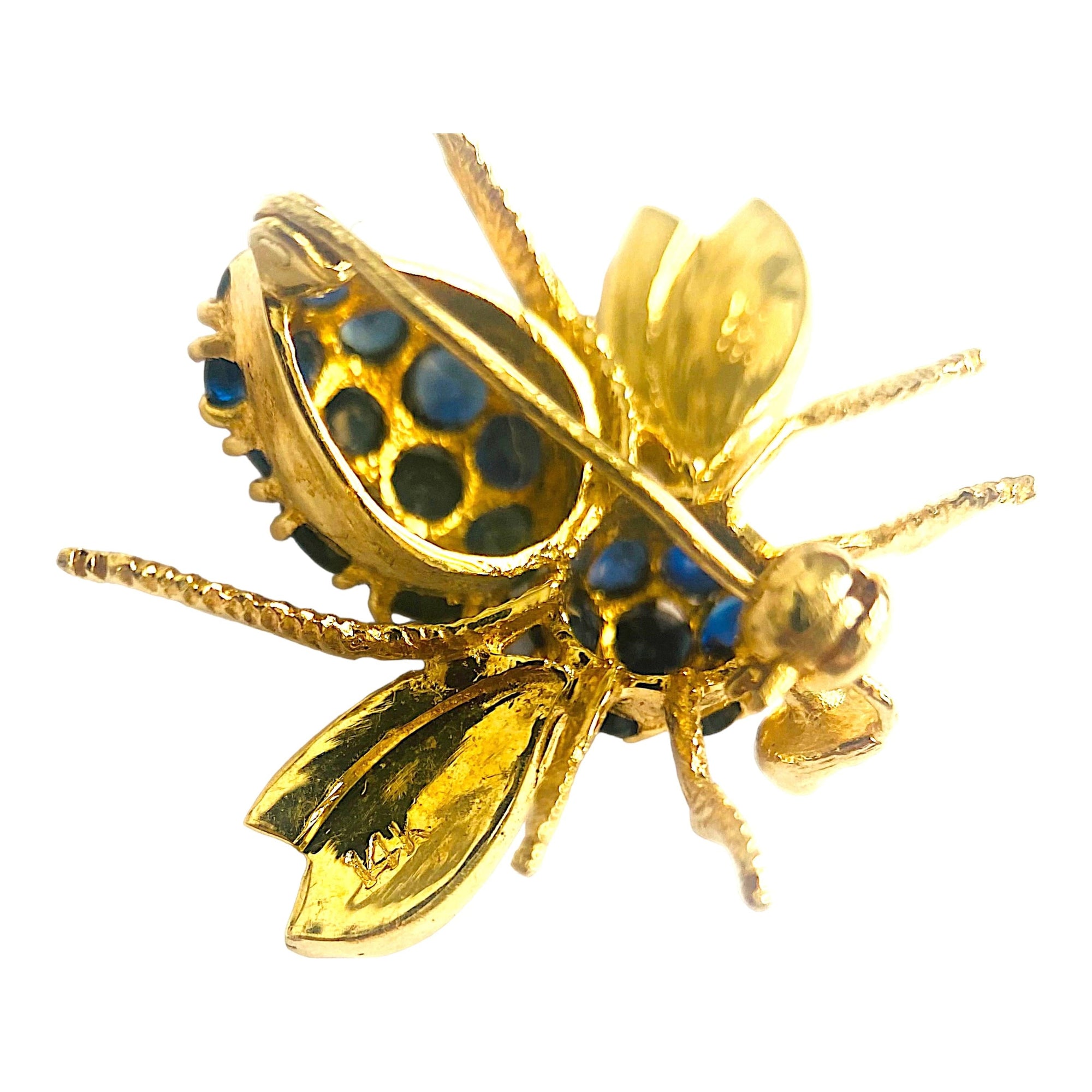 Vintage 14K Sapphire Bee Pin Pendant