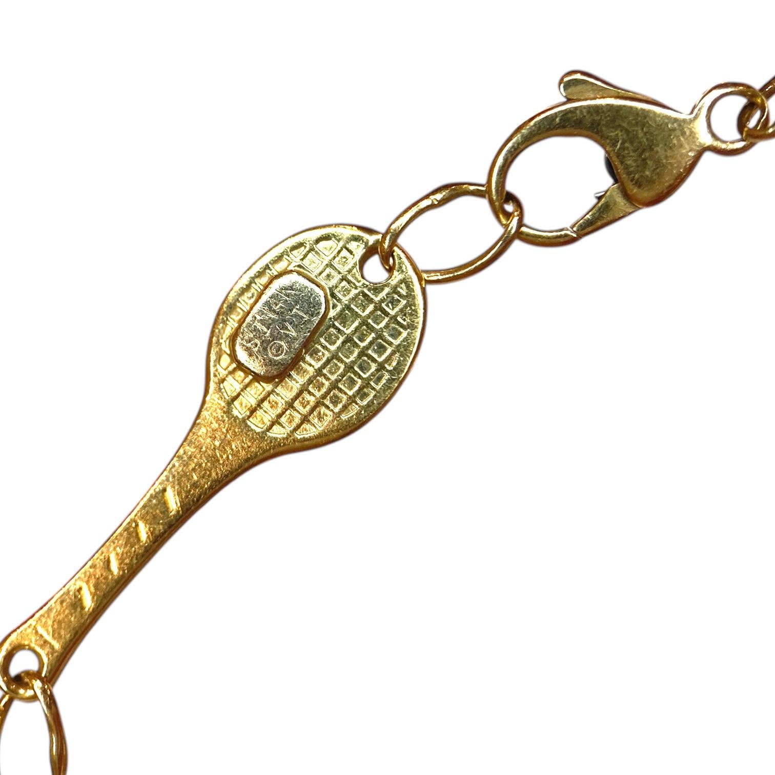Vintage 14K Yellow Gold Tennis Racket Bracelet