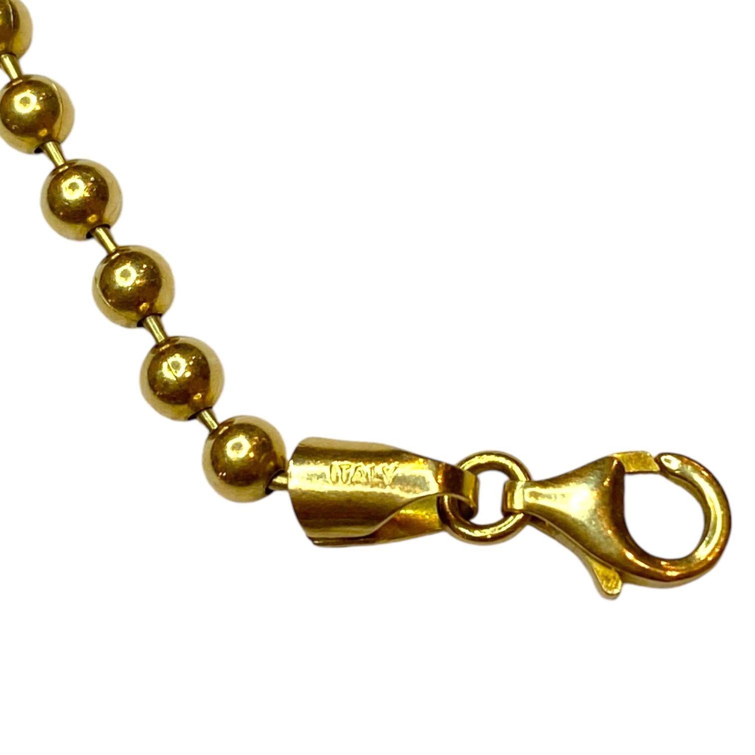 Vintage 14K Yellow Gold Large Ball Chain Necklace 23"