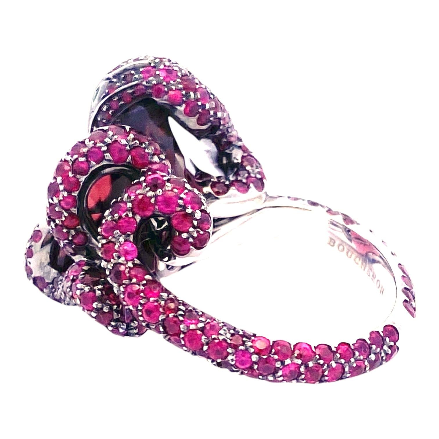 Boucheron Tourmaline Ruby Emerald Python Ring