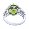 18K White Gold Peridot & Diamond Ring