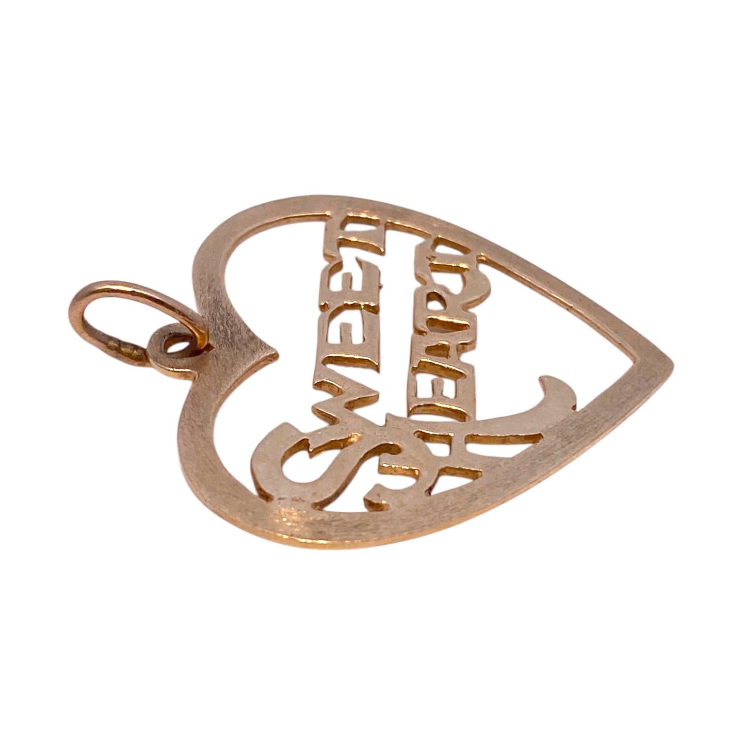 Vintage 14K Sweet Heart Charm Pendant