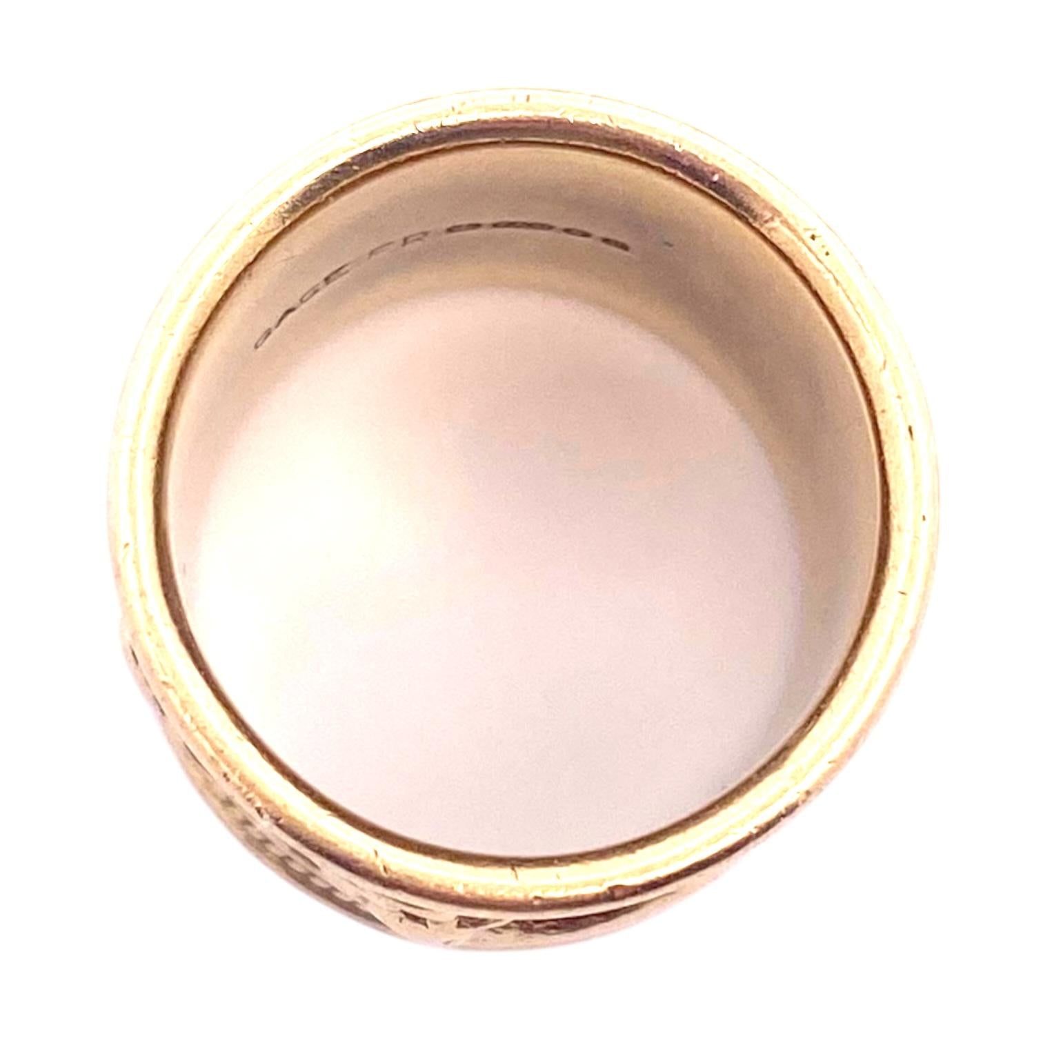 Vintage ELizabeth Gage Sagittarius Zodiac Enamel Band Ring