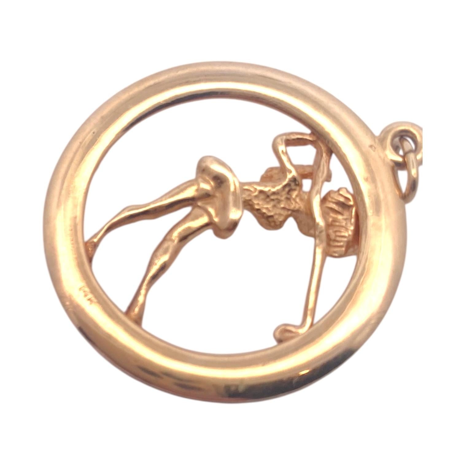 Vintage 14K Gold Golfer Charm Pendant